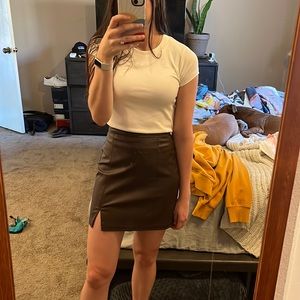 Abercrombie Brown Leather Skirt - XXS - NWT
